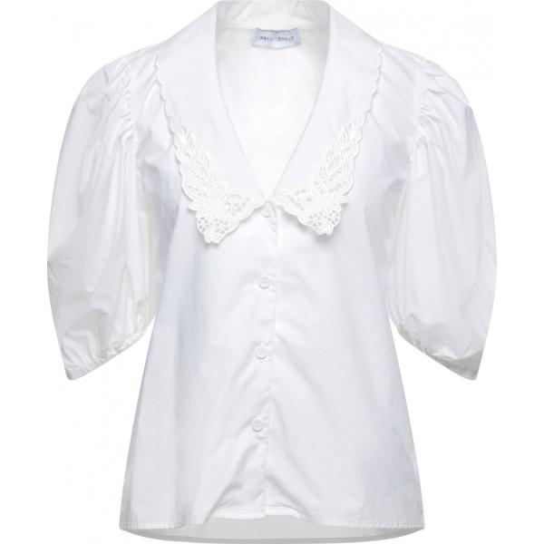 camicia a maniche corte da donna in bianco neve con pizzo collo classico senza tasche a maniche corte con bottoni in cotone Weili Zheng