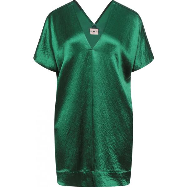bluse Plan C verde tinta unita