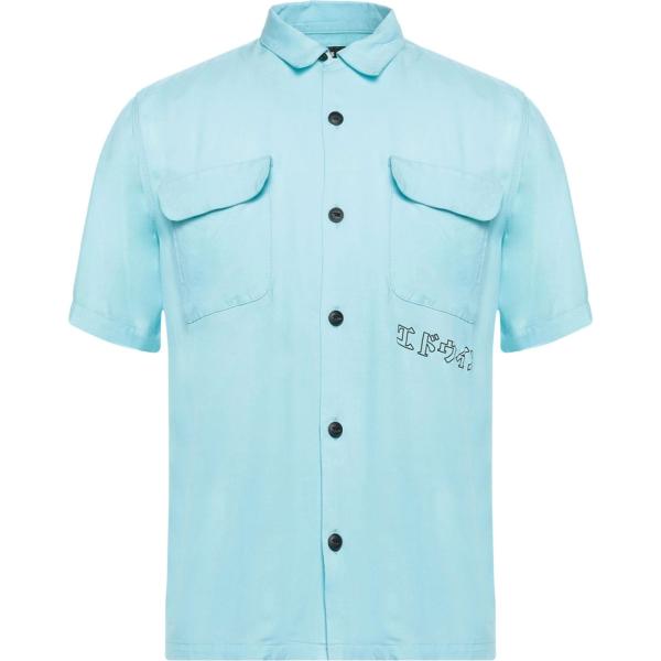camicie a manica corta Edwin blu tinta unita