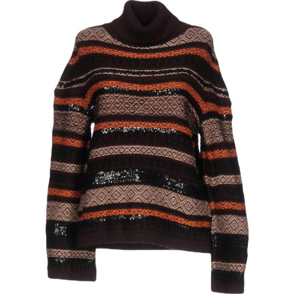 Maglioncino senza tasche fantasia geometrica lavorato a maglia collo a dolcevita a maniche lunghe in mohair Aglini geometrica