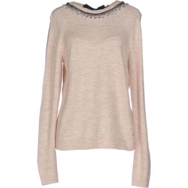 Pullover senza tasche lavorato a maglia collo tondo a maniche lunghe in mohair con strass tinta unita Armani Jeans tinta unita