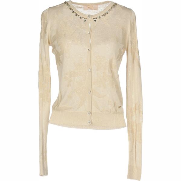 Cardigan con strass lavorato a maglia collo tondo a maniche lunghe senza tasche tinta unita Vdp Collection tinta unita
