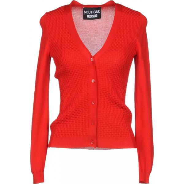 Cardigan lavorato a maglia a maniche lunghe tinta unita Boutique Moschino tinta unita