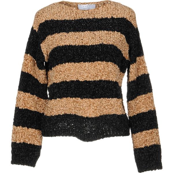Pullover a righe lavorato a maglia collo tondo a maniche lunghe taglia media Kaos a righe