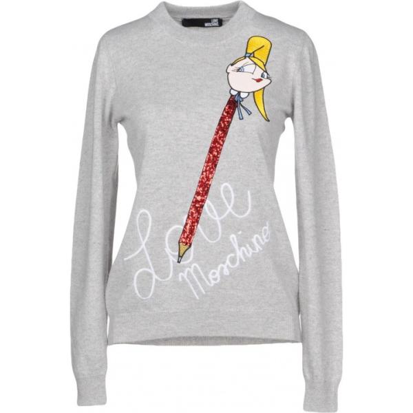 Pullover senza tasche lavorato a maglia collo tondo a maniche lunghe tinta unita Love Moschino tinta unita