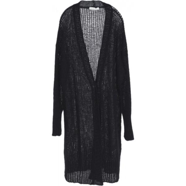 Cardigan lavorato a maglia scollatura profonda a maniche lunghe in mohair tinta unita Liviana Conti tinta unita