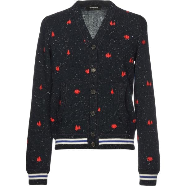 Cardigan fantasia multicolore lavorato a maglia a maniche lunghe in lana con bottoni Dsquared2 multicolore