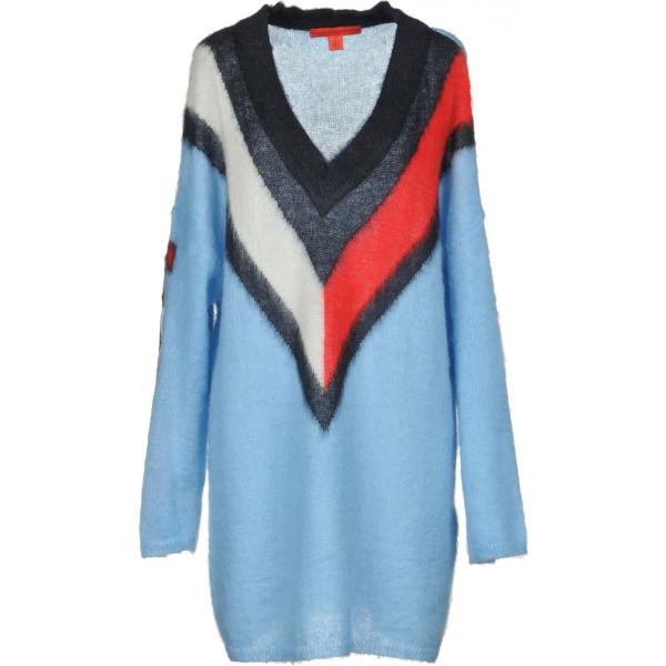 Vestito corto senza tasche fantasia multicolore lavorato a maglia a maniche lunghe interno sfoderato Hilfiger Collection multicolore