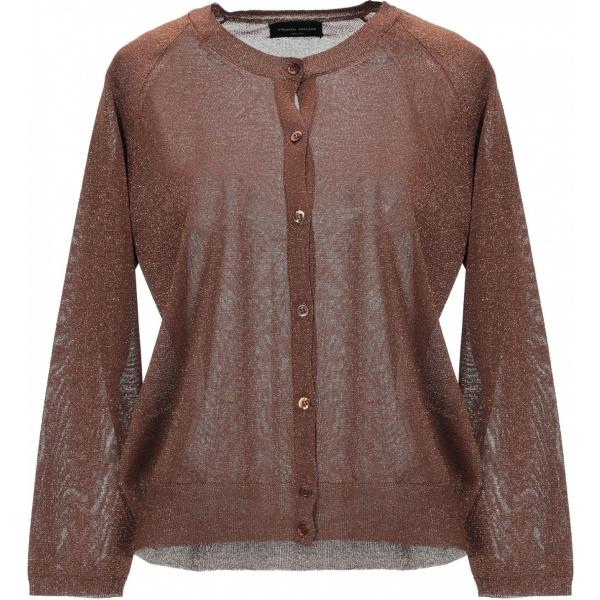 cardigan Roberto Collina marrone tinta unita