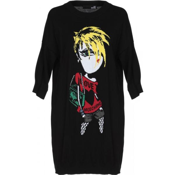 vestito corto Love Moschino nero tinta unita