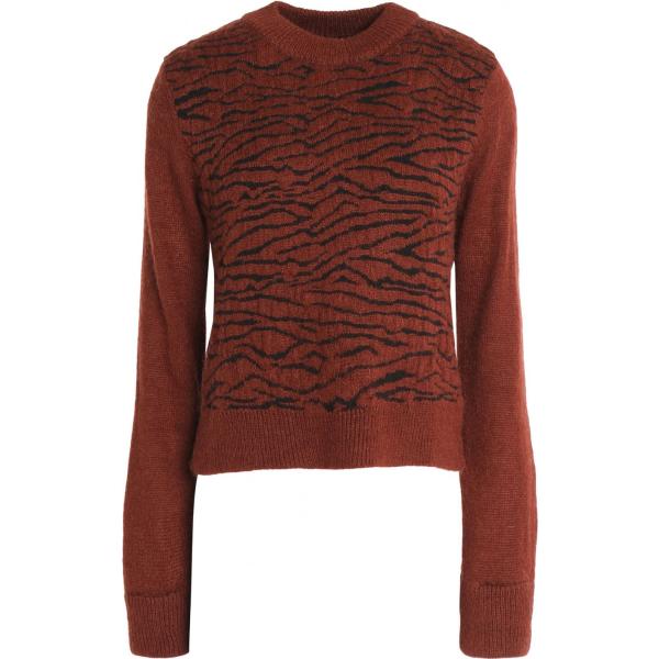 Pullover fantasia lavorato a maglia collo tondo a maniche lunghe taglia media in mohair vestibilità ridotta Ganni multicolore