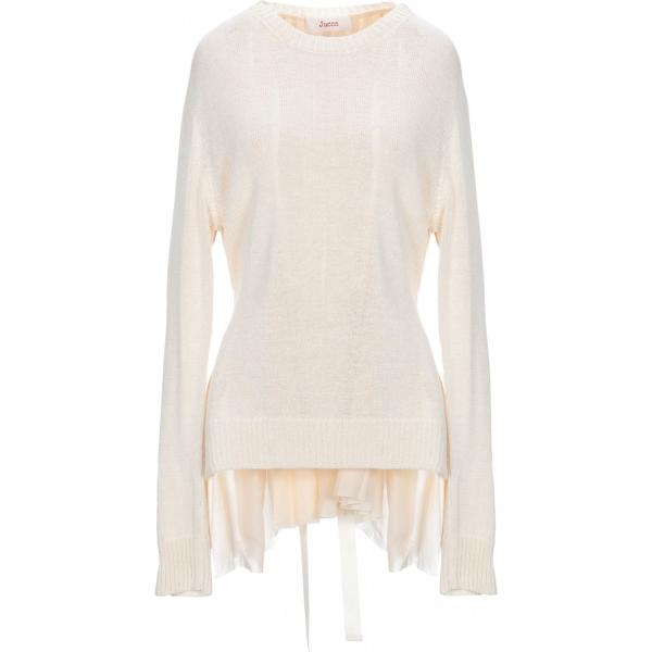 Pullover senza tasche lavorato a maglia collo tondo a maniche lunghe con laccetti in cotone con pieghe Jucca tinta unita