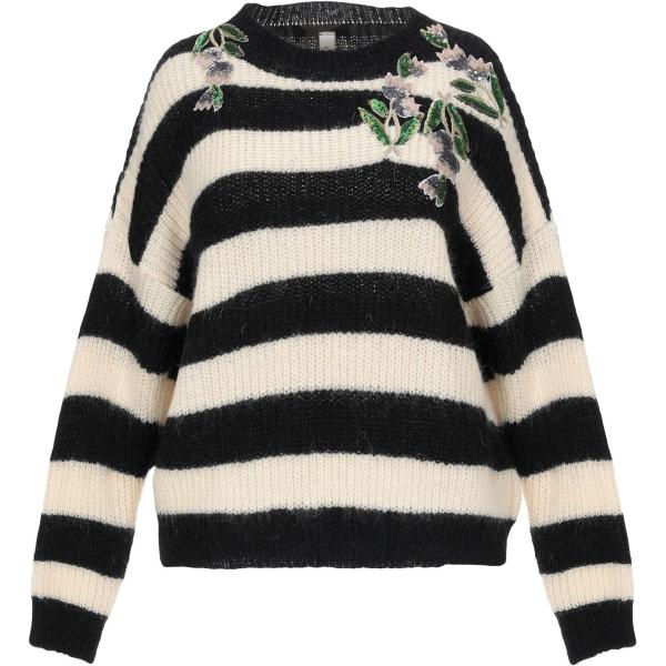 Pullover senza tasche fantasia floreale lavorato a maglia collo tondo a maniche lunghe taglia media in mohair Souvenir a fiori