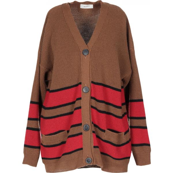 Cardigan a righe lavorato a maglia a maniche lunghe taglia media con bottoni Vicolo a righe