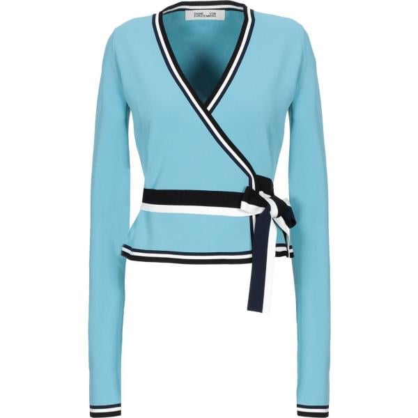 Scaldacuore collo a v con laccetti jersey Diane Von Furstenberg tinta unita