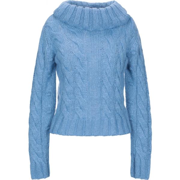 Maglioncino a trecce lavorato a maglia collo a dolcevita a maniche lunghe taglia media in mohair tinta unita European Culture tinta unita