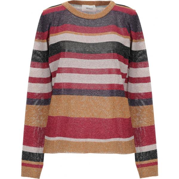 Pullover a righe lavorato a maglia collo tondo a maniche lunghe Vicolo a righe