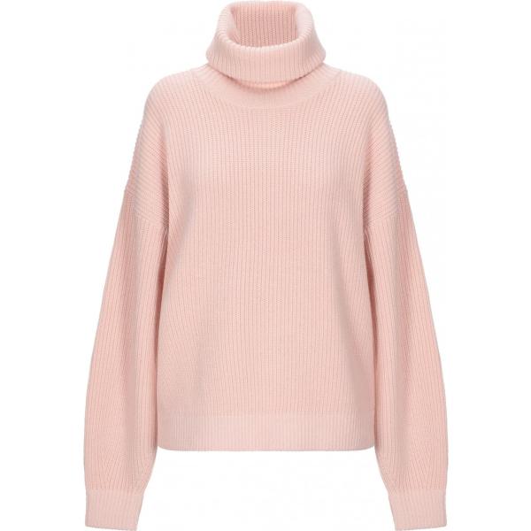 Maglioncino melange lavorato a maglia collo a dolcevita a maniche lunghe taglia media tinta unita Tory Burch rosa tinta unita
