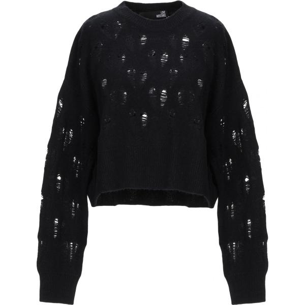pullover Love Moschino nero tinta unita