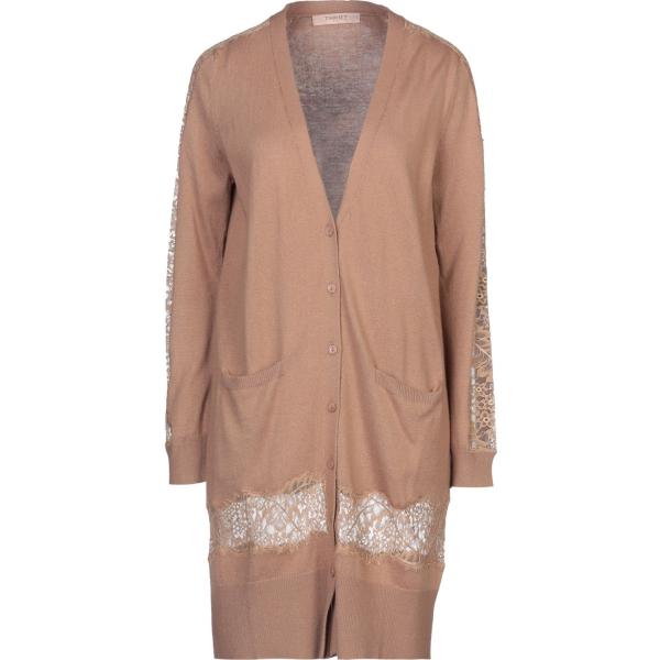 cardigans Twinset marrone tinta unita