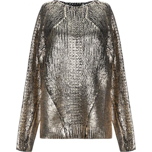 Pullover fantasia lavorato a maglia collo tondo a maniche lunghe 50% lana Jijil multicolore