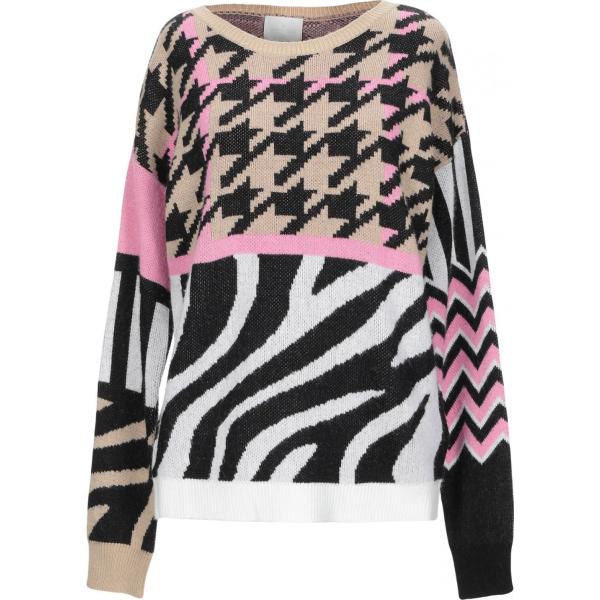 Pullover pied de poule lavorato a maglia collo tondo a maniche lunghe vestibilità ampia Gotha pied de poule
