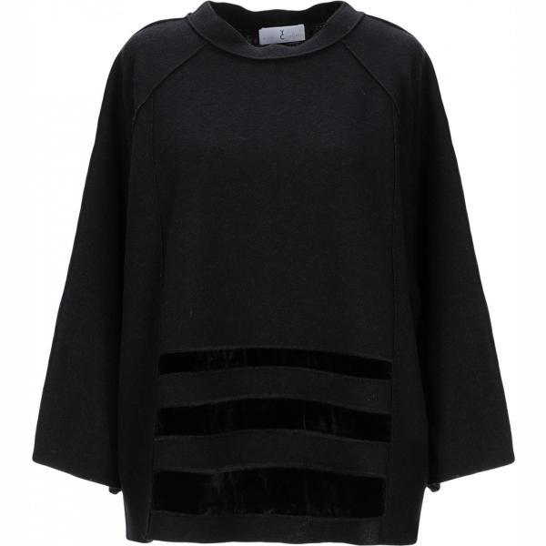 Pullover collo tondo a maniche lunghe in velluto tinta unita Whyci nero tinta unita