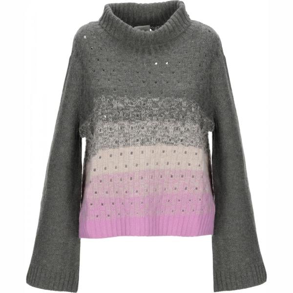 Maglioncino fantasia multicolore lavorato a maglia collo a dolcevita a maniche lunghe 120% multicolore