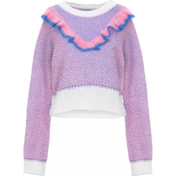 Pullover senza tasche fantasia lavorato a maglia collo tondo a maniche lunghe in mohair Vivetta multicolore