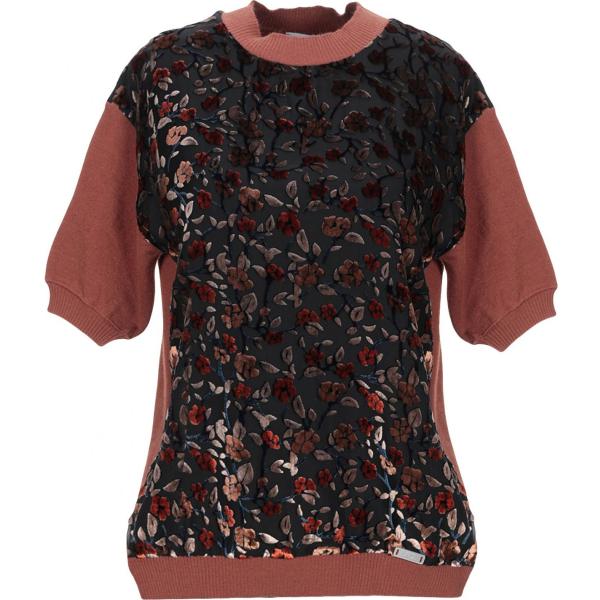 Pullover senza tasche fantasia floreale lavorato a maglia collo tondo a maniche corte in velluto Lfdl a fiori