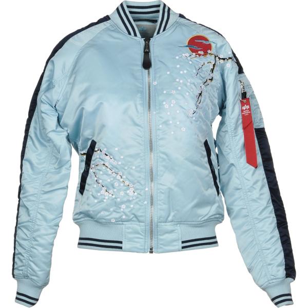 Giubbotto con ricamo collo tondo a maniche lunghe con zip interno imbottito in tessuto tecnico tinta unita Alpha Industries tinta unita