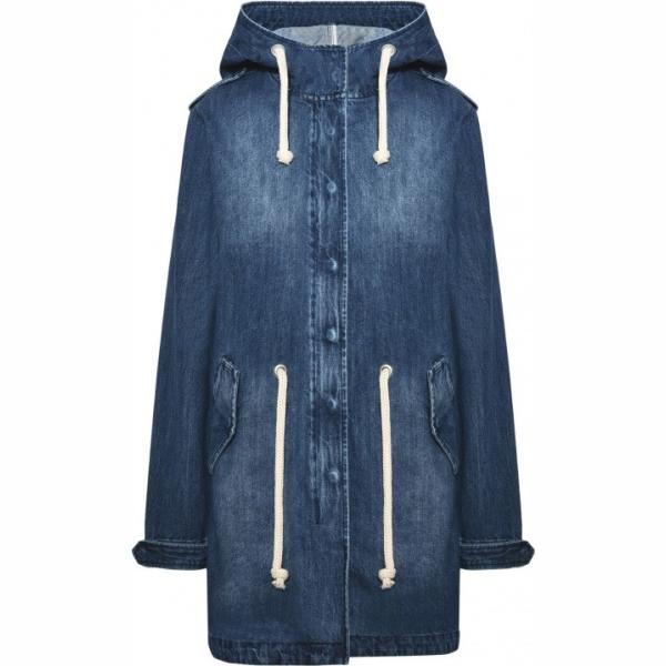 Giacca collo alto a maniche lunghe con zip in denim tinta unita George J. Love tinta unita