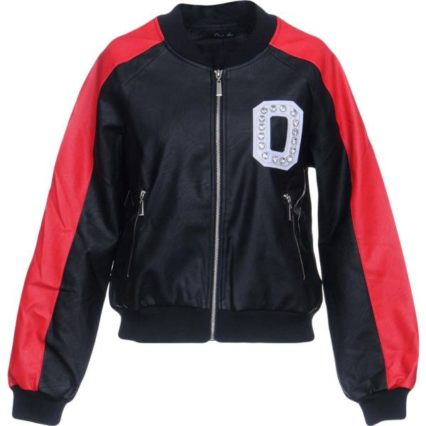 Giubbotto con strass contrasto a maniche lunghe con zip interno foderato in pelle sintetica jersey Odi Et Amo multicolore