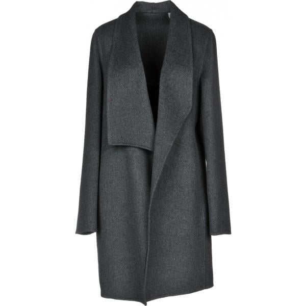 Cappotto scollatura profonda a maniche lunghe interno sfoderato in lana tinta unita Elie Tahari tinta unita