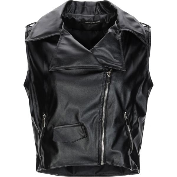 Giubbotto con stampa collo classico senza maniche con zip interno foderato in pelle sintetica tinta unita Fornarina con stampe