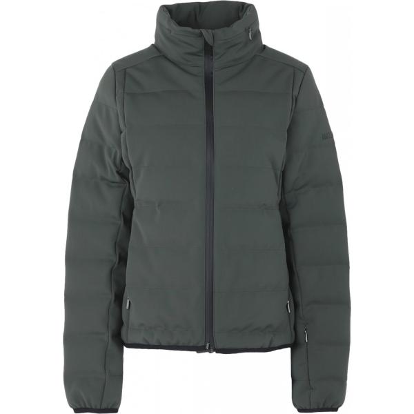Piumino collo alto a maniche lunghe con zip in tessuto tecnico traspirante Rh+ verde tinta unita