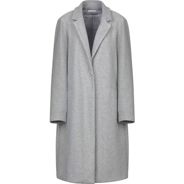 Cappotto collo con revers a maniche lunghe interno foderato tinta unita Biancoghiaccio tinta unita