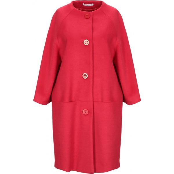 Cappotto collo tondo a maniche lunghe interno foderato tinta unita Biancoghiaccio tinta unita