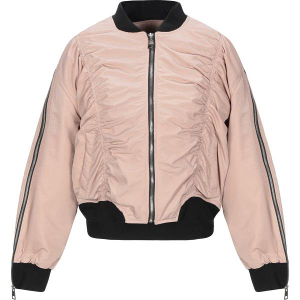 Giubbotto con arricciature collo tondo a maniche lunghe con zip interno foderato in tessuto tecnico tinta unita Berna rosa tinta unita
