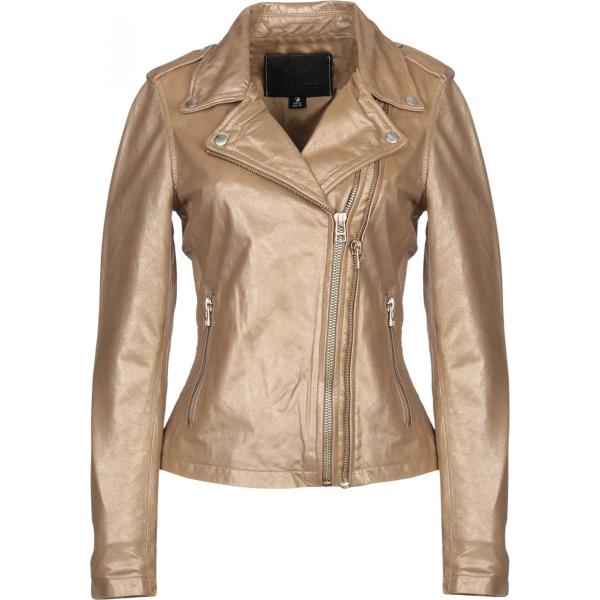 Giubbotto effetto laminato collo con revers a maniche lunghe con zip interno foderato tinta unita Goosecraft tinta unita