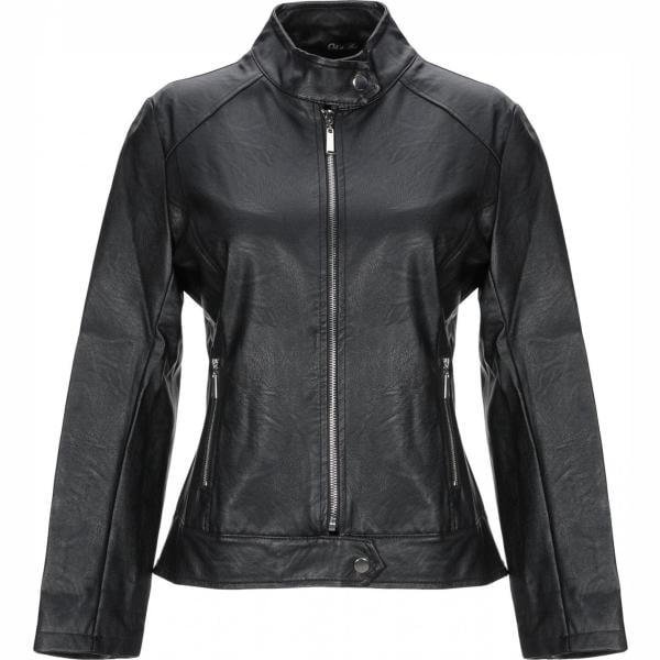 Giubbotto con stampa collo coreana con zip interno sfoderato in pelle sintetica monopetto Odi Et Amo con stampe