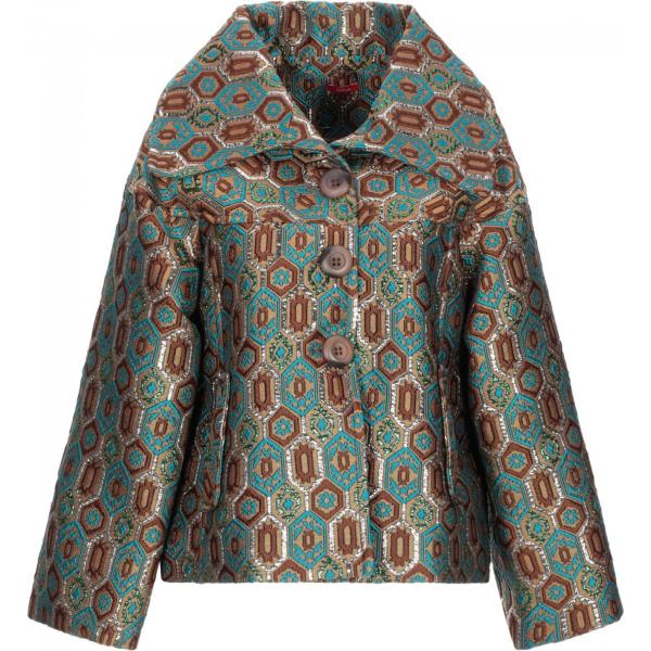 Cappotto con stampa di broccato collo classico a maniche lunghe interno foderato in seta monopetto Altea multicolore paisley
