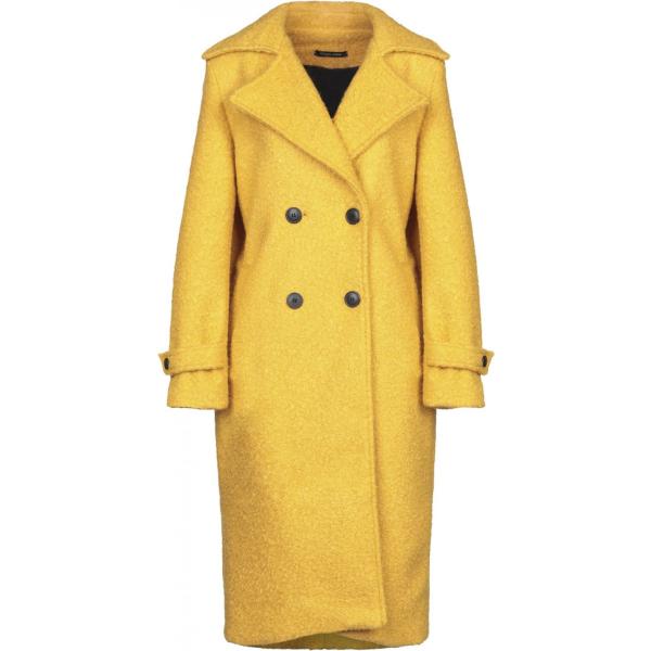 Cappotto doppiopetto collo con revers a maniche lunghe con cinturino interno foderato in bouclè tinta unita Giorgia  & Johns tinta unita