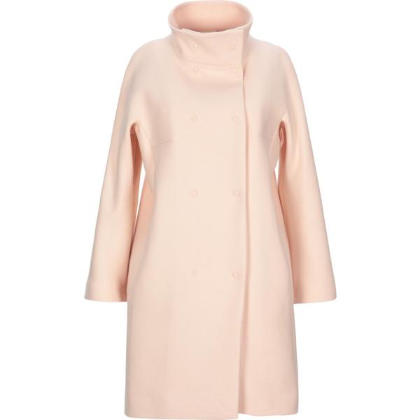 Cappotto doppiopetto collo alto a maniche lunghe interno foderato tinta unita Annie P. rosa tinta unita