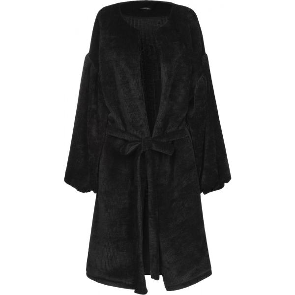 Cappotto senza tasche lavorato a maglia scollatura profonda a maniche lunghe in ciniglia tinta unita Giorgia  & Johns tinta unita