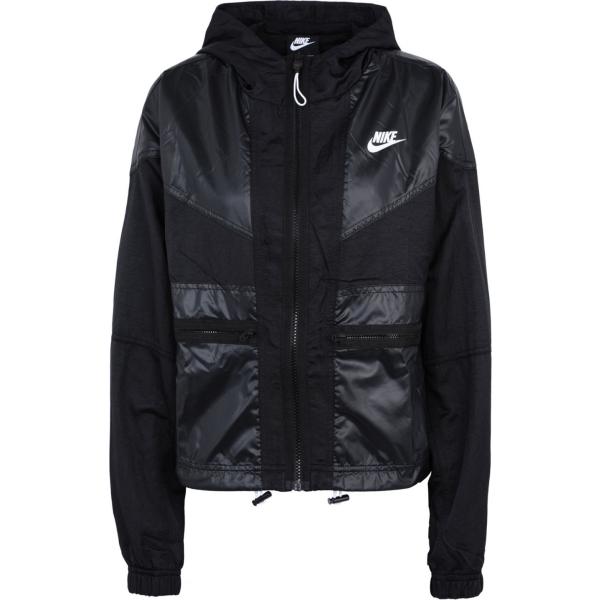 Giubbotto con cappuccio a maniche lunghe interno foderato in tessuto tecnico tinta unita Nike nero tinta unita