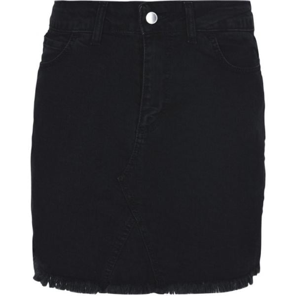 Gonna con zip interno sfoderato in denim tinta unita 8 tinta unita