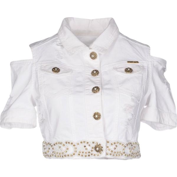 giubbotto Met Jeans bianco tinta unita