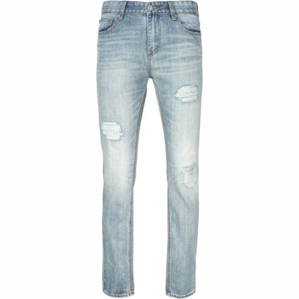 Jeans delavé con zip in denim tinta unita Pierre Darré tinta unita