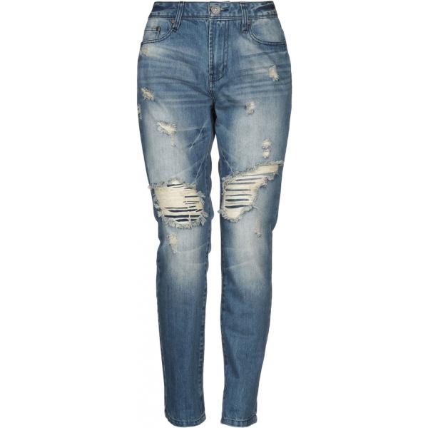 Jeans effetto strappato delavé vita alta con zip in cotone a tubo tinta unita Desires tinta unita